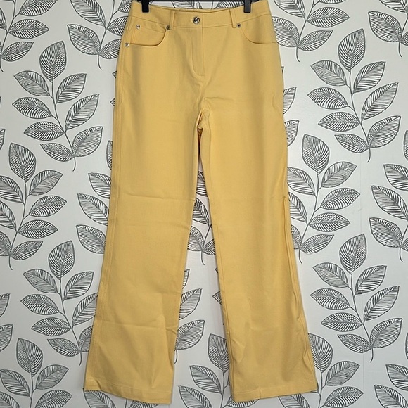 St. John Sport Jeans 4 Yellow Colored Denim Stretch Casual Preppy Bootcut Boho - Picture 1 of 9